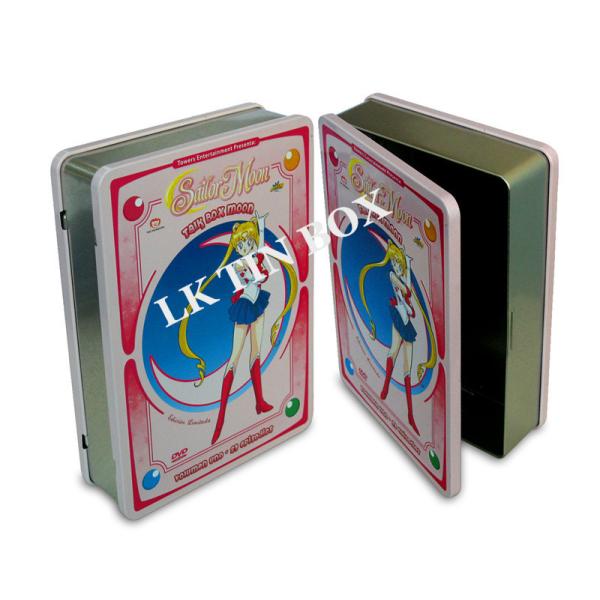 Blue Dvd Cd Rectangular Storage Tins With Ps Tray Rectangular Tin Containers