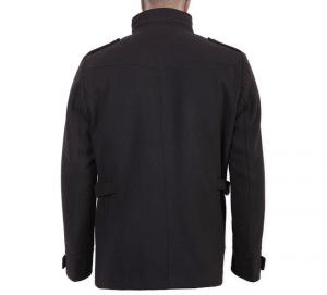  OEM Casual, Two Side Pockets, Luxury Trendy and Fashion, Black Woolen Coats for Men Manufactures