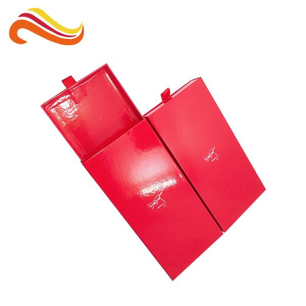 Handmade Glossy Lamination Gift Packaging Drawer Boxes durable With Hot Stamping