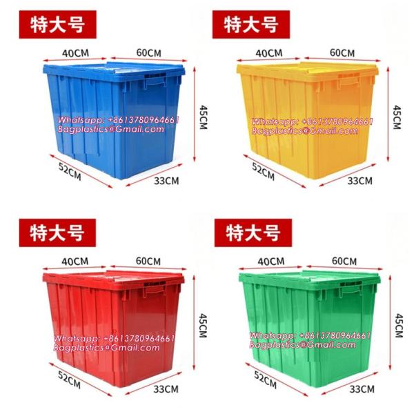 Quality Cargo Transport Plastic Box, Collapsible 35 Liter Heavy Duty Storage Bin / Foldable & Stackable Utility Crate With Attached lockable Lid for sale