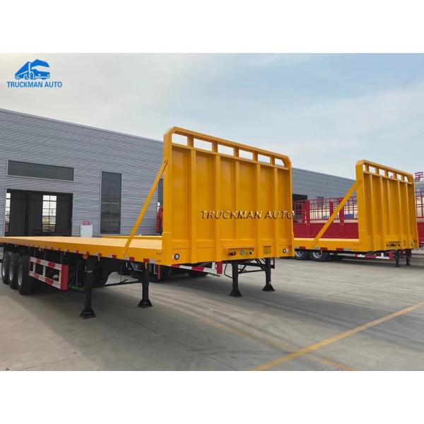 3 Axle Container Flatbed Semi Trailer For Container & Bulk Cargo Transport