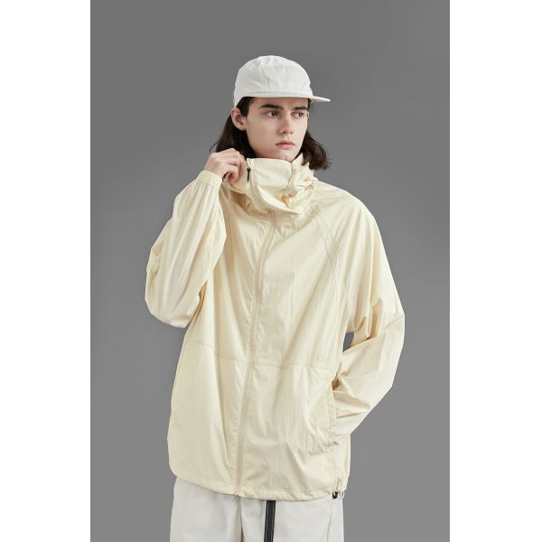 Custom UPF 50+ UV Protection Jacket 63% Polyester 37% Nylon Lightweight Windproof Sun Protection Hoodie Outdoor Custom Logo Skin Coat
