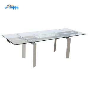 900mm Width Rectangular Extendable Glass Top Table Easy To Maintain