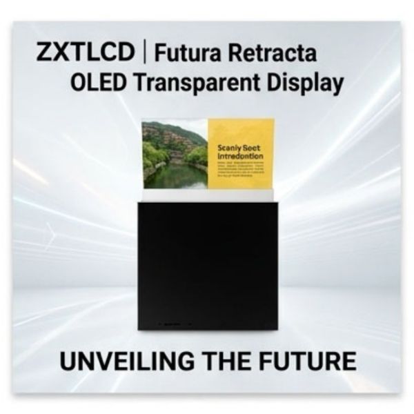 30 Inch Interactive Lifting Transparent OLED Display with Remote Control for Dynamic Commercial Engagement