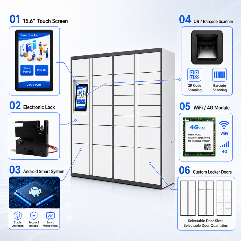 Biometric Secure Smart Parcel Locker with Cloud Remote Management and Customizable Compartments