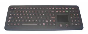  Red illuminated 108 key ruggedized full keyboard with touchpad for medical Manufactures