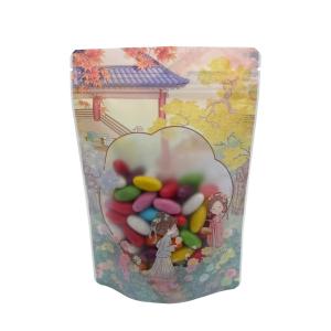 Classical Pattern Plastic Customized Printed Stand Up Pouches With Window And