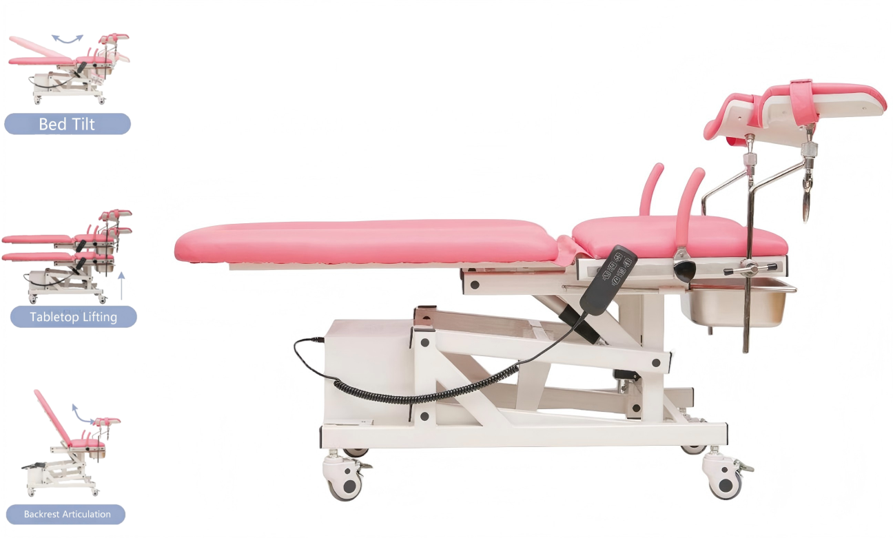 DS-III Electric Examination Table with Streamlined Design, Concealed Waste Basin Optional Colors