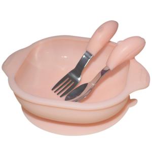 China Baby Soft Silicone Suction Bowl Plate Small Baby Divided Plate Spoon With Lid Set on sale