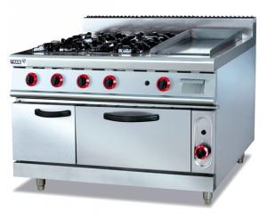  Energy-saving Electric 380V Stainless Gas Range With Griddle 4.8KW for Cooking Manufactures