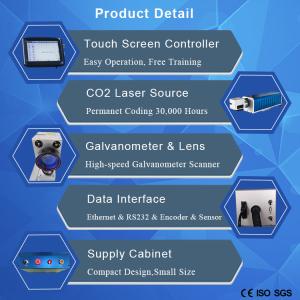 Leadjet Co2 Flying Laser Marking Machine , Online Batch Coding Machine For