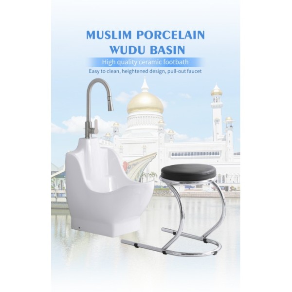 Ceramic wudumate compact foot bath pull drawing faucet saving space