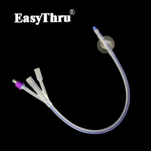  Medical 3 Way Silicone Foley Catheter Ultra Soft Transparent Color Manufactures