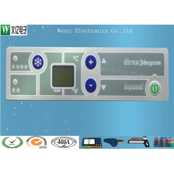  Sand Effect PC018mm Square Key Membrane Switch With Half Transparent Color Window Manufactures