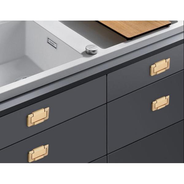 Brush Brass Hidden Drawer Pulls Kitchen Cabinet Knobs / Closet Square 64mm Handles T Bar Pulls Furniture Fittings