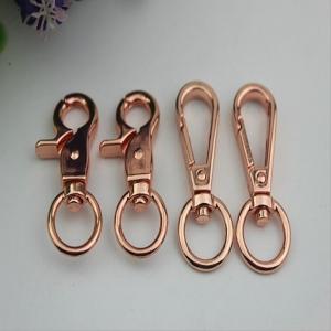  Leather handbag hardware rose gold swivel hook snap 14 mm & 13 mm round shape trigger snap hook Manufactures