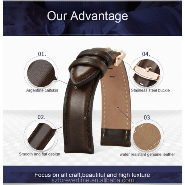 24mm Genuine Leather Watch Strap
