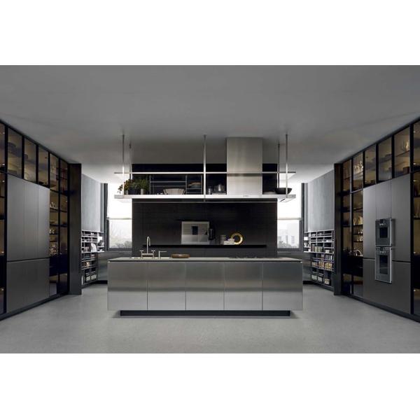 Latest Modern Kitchen Designs 2021 Custom Made American Modern Stainless Steel Kitchen Cabinets