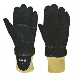  Cowsplit Shell Wristlet Cuff Firefighter Work Gloves EN659 Certified Manufactures