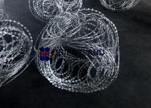  14-16m Flat Wrap Razor Wire Coils , Topping Flat Prison Razor Wire Barrier Manufactures
