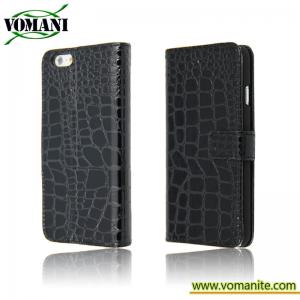  Wallet Style Magnetic Flip Crocodile Pattern Leather Case for iphone 6 plus Manufactures