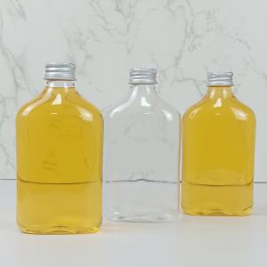 China 350ml Screw Cap Jars Clear PET Plastic Juice Bottles With Caps on sale