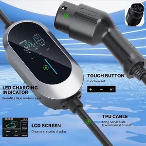  Portable EV Car Charger with bright RGB LED status indicator for quick and easy monitoring of charging progress on the go Manufactures