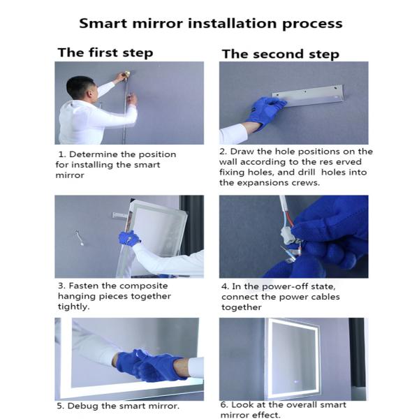 Customized Size Touch Function Bevelled Decor Mirror for Good Selling Small LED Salon