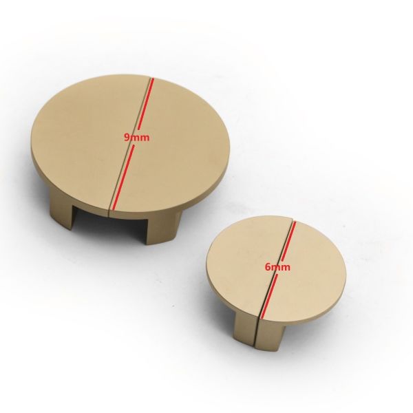 ISO14001 6mm 9mm Gold Brass Kitchen Drawer Knobs
