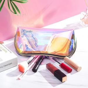  Wholesale Waterproof TPU Holographic Zipper Clear Cosmetic Bag Manufactures