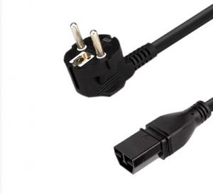 China Black 3m Length CEE7 To SAF-D-GRID Connector 3*1.5mm2 Cable on sale