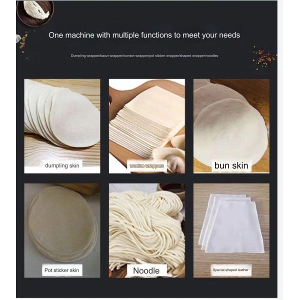 Durable Dumpling Wrapper Maker for Round or Square Dough Sheets in Restaurant Kitchen