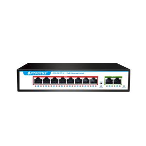 Factory OEM 8 port POE switch with 2 100mbps RJ45 and 8 100mbps POE port For
