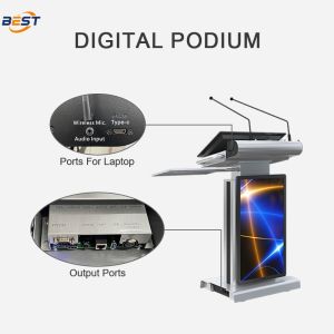 Smart Lectern with Adjustable Screen Angle 10-40° Intel i5/i7-11 Processor and 8