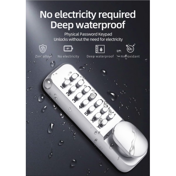Mechanical Password Lock Digital Button Keyless Password Combination Security Intelligent Mechanical Door Lock Waterproof
