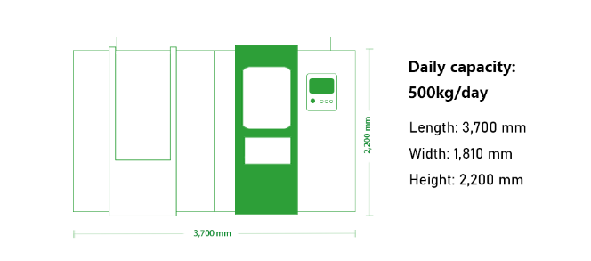 500Kg Biotech Restaurant Food Waste Decomposition Machine Kitchen