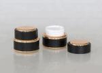  Black Color Empty Glass Skin Cream Containers Portable With Matching Lid Manufactures