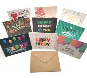 China Happy Birthday Paper Greeting Card Envelope Sets Recyclable With Offset Printing on sale