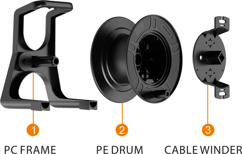 Plastic Cable Drum System Unbreakable Fiber Optic Plastic Cable Reel Robust PC With Winder 235mm