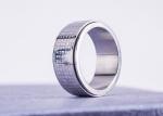 10mm Heart Sutra Buddhist Jewelry Rings Scripture Engraved IP Plating
