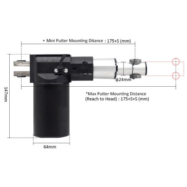 High Torque Brushless DC Motor , Push Rod 12V Mini Brushless Motor