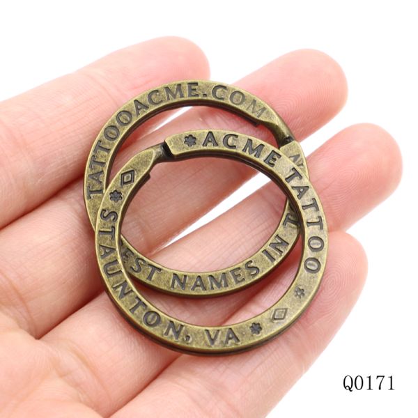 25 mm Antique Brass Split Rings Custom Logo Split Key Chain Ring