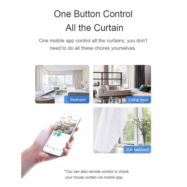 Simple Remote Control Electric Curtain Motor - AC Wired Plug & Play Basic Series