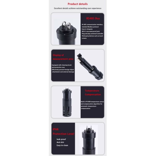 Industrial 8-in-1 RS485 Multi-Parameter Water Quality Sensor for EC, DO, PH, COD, Turbidity, TDS, NH3-N, Temperature
