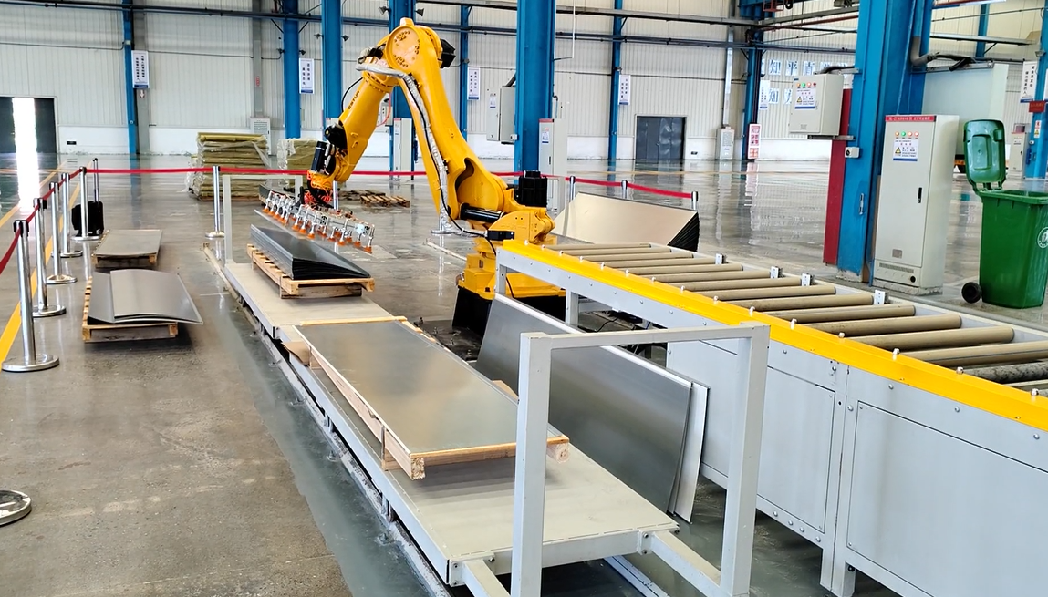 Composite Board Stacking Three Axis Robotic Palletizer with Auto Feed System