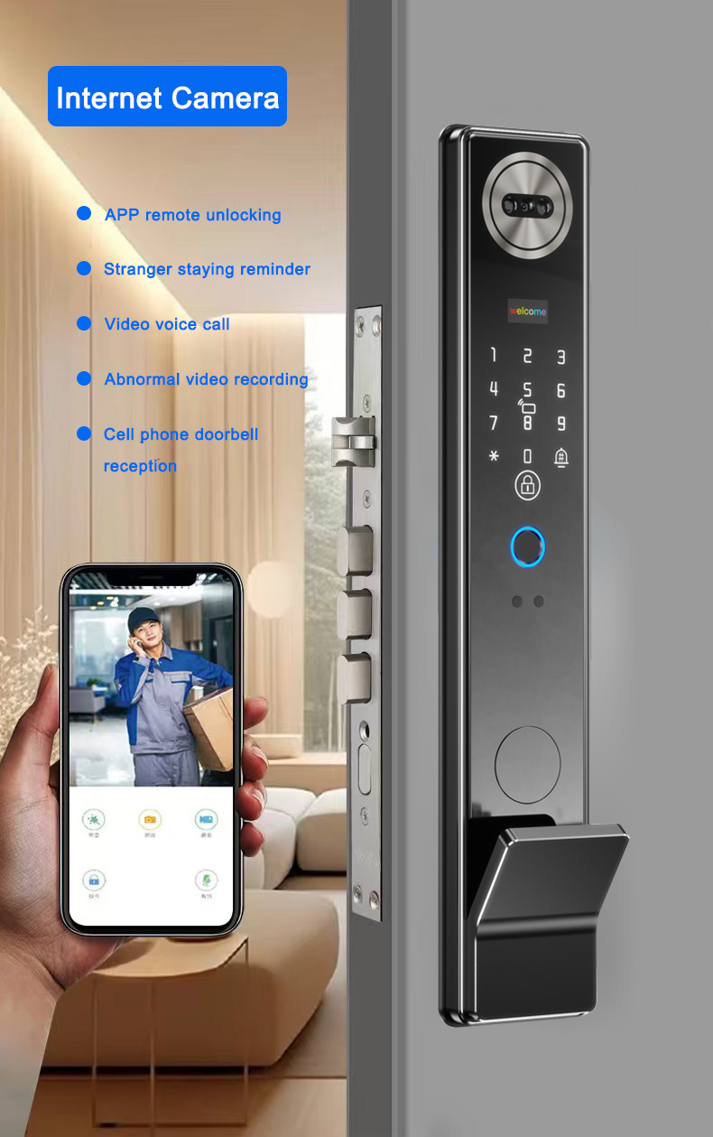 Waterproof TTlock Tuya App Fingerprint Code Card Key Smart Door Lock