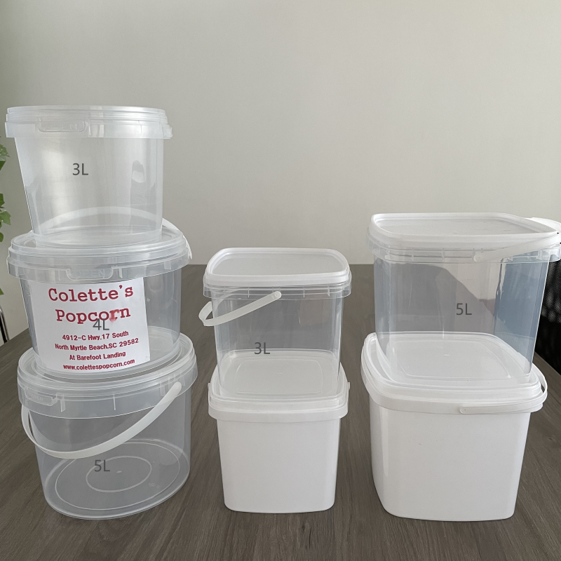 Custom Logo Printed Square Plastic Pail Durable Container for Industrial Applications
