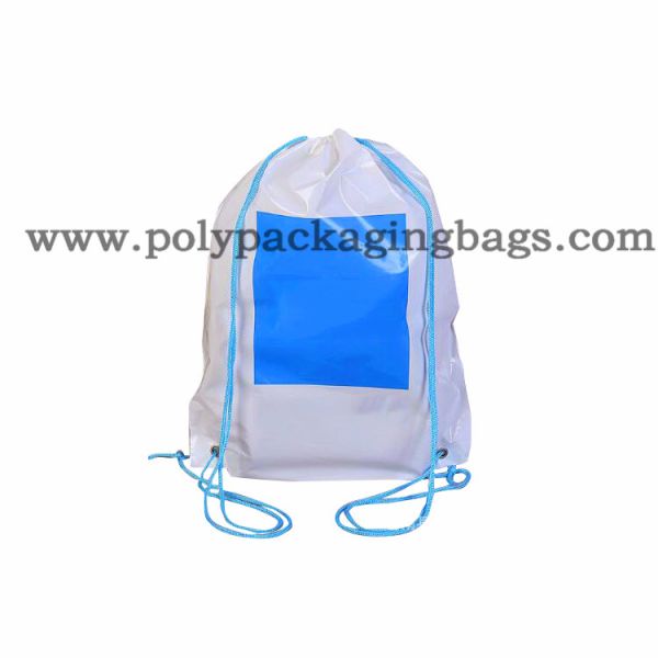 Biodegradable CPE PE Plastic Drawstring Backpack Plastic Bags