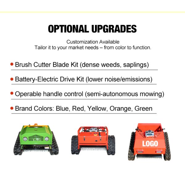 Gasoline Crawler Robot Lawn Mower Self Propelled Remote Control Walking Tractor Garden Grass Cutting Machine