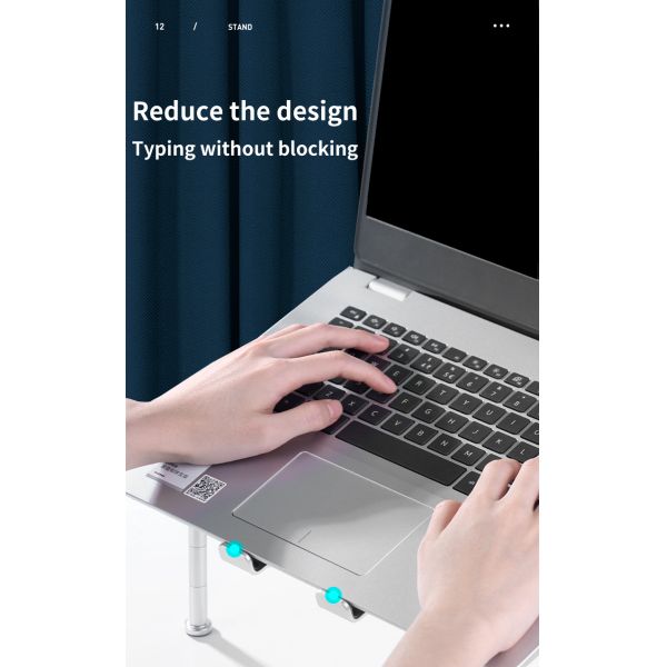 3.0mm Thick Height Adjustable Laptop Table , 614g Laptop Riser Stand